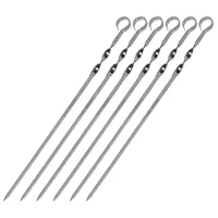 НАБОР плоских шампуров 6 шт. размер 450х10х1,5 мм, ЧЕХОЛ ДЛЯ ХРАНЕНИЯ В КОМПЛЕКТЕ, нержавеющая сталь, 701735