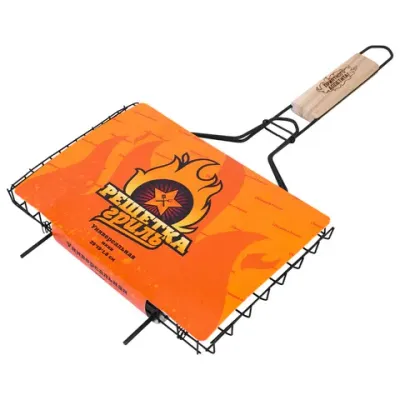 Решетка-гриль универсальная, размер 290х190 мм, глубина 18 мм, оксидированное покрытие, 101401, 701739