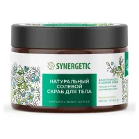 Скраб для тела 300 мл, SYNERGETIC "Сандал и ягоды можжевельника" натуральный, солевой, 800001