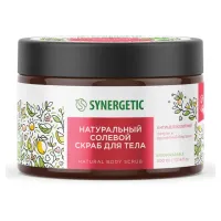 Скраб для тела 300 мл, SYNERGETIC "Пачули и ароматный бергамот", антицеллюлитный, солевой, 800002