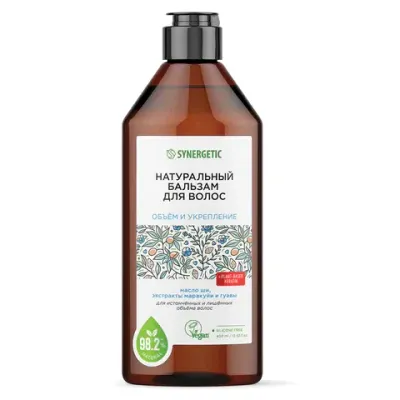 Бальзам для волос 400 мл, SYNERGETIC "Объём и укрепление волос", натуральный, 702402