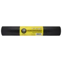 Мешки для мусора 240 л, черные, в рулоне 25 шт., ПВД 30 мкм, 90x130 см, РОМАШКА "ПРОФИ", ВР-0072