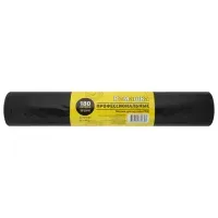 Мешки для мусора 180 л, черные, в рулоне 25 шт., ПВД 30 мкм, 90x110 см, РОМАШКА "ПРОФИ", ВР-0082