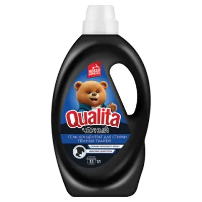 Гель для стирки темного белья 1 л, QUALITA, концентрат, 14141