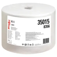 Протирочный нетканый материал KIMBERLY-CLARK Wypall X50, 1100 листов в рулоне, 24,9х34 см, белый, 8356