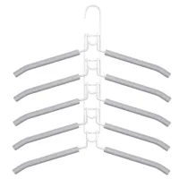Вешалка-плечики трансформер 2 КОМПЛЕКТА (10 плечиков) металл с покрытием, белые, BRABIX, 880786