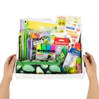 Набор канцелярии подарочный BRAUBERG "AVOCADO", 18 наименований, 43 предмета, 880951