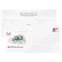 Конверты маркированные ПОЧТА РОССИИ "литера А", E65 (110х220 мм), отрывная лента "Куда-Кому", 80 г/м2, КОМПЛЕКТ 50 шт., 881005