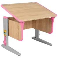 Стол-парта регулируемый "ДЭМИ" СУТ.41, 750х550х530-815 мм, серый каркас, пластик серый, дуб сонома (КОМПЛЕКТ)