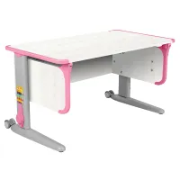 Стол-парта регулируемый "ДЭМИ" СУТ.43, 1000х550х530-815 мм, серый каркас, пластик серый, рамух белый (КОМПЛЕКТ)