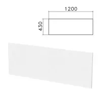 Экран-перегородка "Бюджет", 1200х16х430 мм, белый (КОМПЛЕКТ С ФУРНИТУРОЙ)