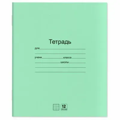 Тетради ДЭК 12 л. КОМПЛЕКТ 20 шт. с ЗЕЛЁНОЙ обложкой, ЮНЛАНДИЯ, клетка, 106741