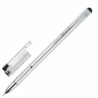 Ручка гелевая BRUNO VISCONTI "FineWrite", черная, стержень серебро, 0,4 мм, линия письма 0,3 мм, 20-0392/02