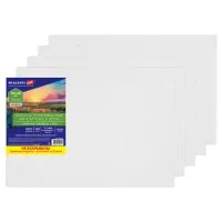 Холсты на картоне НАБОР 5 штук (30х40 см), хлопок, 280 г/м2, грунт, BRAUBERG ART CLASSIC, 192654