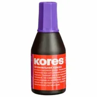Краска штемпельная KORES фиолетовая 28 мл, на водно-масляной основе, 71344, 3794