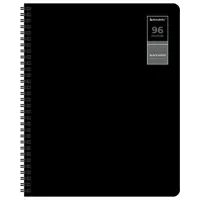 Тетради ДЭК А5 96 л. КОМПЛЕКТ 4 шт., BRAUBERG, гребень, клетка, 80 г/м2, Soft-Touch, "Black Classic", 405581