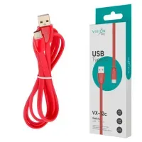 Кабель силиконовый USB – Type-C, 1 м, VIXION PRO VX-12c, для зарядки и передачи данных, красный, 03028, БП-00000962