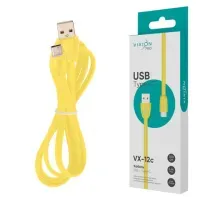 Кабель силиконовый USB – Type-C, 1 м, VIXION PRO VX-12c, для зарядки и передачи данных, желтый, 03035, БП-00000961