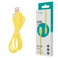 Кабель силиконовый USB – Lightning 8 pin, 1 м, VIXION PRO VX-12i, для зарядки и передачи данных, желтый, 02984, БП-00000966