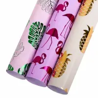 Бумага упаковочная подарочная С ТИСНЕНИЕМ НАБОР 3 шт., "Colorful Tropics", 70х100 см, ЗОЛОТАЯ СКАЗКА, 591945