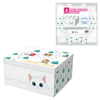 Коробка самосборная подарочная новогодняя, 1 шт., 31,2х25,6х16,1 см, с изображением КОТЕНКА, ЗОЛОТАЯ СКАЗКА, 592817
