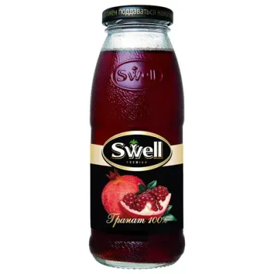 Сок гранатовый SWELL восстановленный в стеклянной бутылке 0,25 л, 4040250410