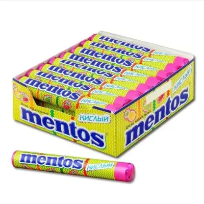 Жевательное драже MENTOS (Ментос) "Кислый", 37,5 г