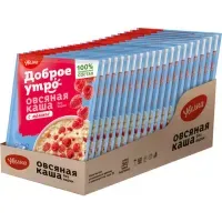 Каша овсяная УВЕЛКА с малиной в шоубоксе, 20 шт по 40 г, 692