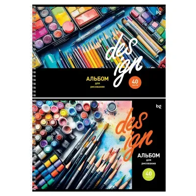 Альбом для рисования 40л., А4, на гребне BG "Дизайн"
