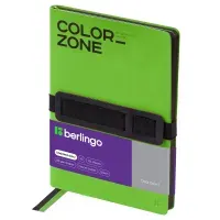 Ежедневник недатированный, А5, 136л., кожзам, Berlingo "Color Zone 2", зеленый, мягкая обложка, черный срез