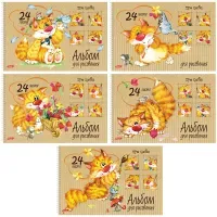 Альбом для рисования А4 24 л., спираль, обложка картон, HATBER, 198х300 мм, "Нежная любовь" (5 видов), 085258, 24А4Всп