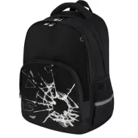 Рюкзак BRAUBERG SOFT, 2 отделения, 3 кармана, "Осколки", СВЕТЯЩИЙСЯ, 40х31х15 см, 274402