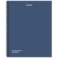 Тетрадь А5, 96 л., ОФИСМАГ, гребень, клетка, обложка картон, СИНЯЯ, 405639
