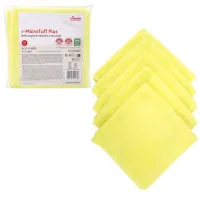 Салфетки VILEDA PROFESSIONAL "МикроТафф Плюс" КОМПЛЕКТ 5 шт., микрофибра, желтый, 38х38 см, 174205