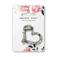 Краб для волос, 6 см, серебристый, MONTE VITA (МОНТЕ ВИТА), 458822