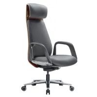 Кресло HAWASAN (ХАВАСАН) PREMIUM EX-820, синхромеханизм, слайдер, экокожа, графит/коричневое, 533238