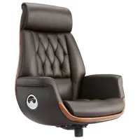 Кресло без пятилучия HAWASAN PREMIUM "GALANT EX-805", до 200 кг, синхромеханизм, натуральная кожа, цвет коричневый, 641942