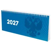 Планинг датированный 2027 285х112 мм, STAFF, гребень, картонная обложка, 64 листа, "Символика РФ", 117853