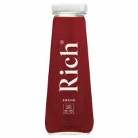 Нектар RICH 0,2 л, вишня, подходит для детского питания, стеклянная бутылка, 1714901