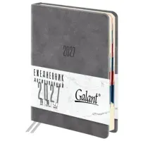 Ежедневник датированный 2027, B6, 125х173 мм, GALANT "Vivid", под кожу, серый, 117863