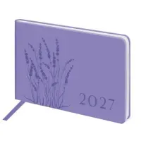 Еженедельник датированный 2027, МАЛЫЙ ФОРМАТ, 105х160 мм, А6, BRAUBERG "Imprint", тиснение, сиреневый, 118162