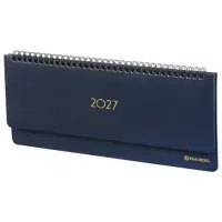 Планинг датированный 2027, 305х140 мм, BRAUBERG "Select", под кожу, темно-синий, 118202