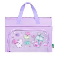 Папка на молнии с ручками BRAUBERG KIDS, ПВХ-карман, 27x35 см, "Ягодный коктейль", 274474