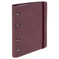 Тетрадь на кольцах А5, 180х220 мм, 120 л., под кожу, на резинке, BRAUBERG ELEGANT, бургунди, 405245