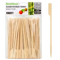 Шпажки-пики для канапе бамбуковые ГОЛЬФ 15 см, 100 шт., BOOMHOUSE (БУМХАУС), 701964