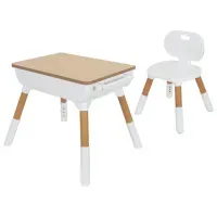 Стол детский + стул BRABIX KIDS CS-001, растущий, 2-7 лет, ЛДСП, пластик, 533288
