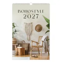 Календарь на гребне с ригелем 2027 г., 30х45 см, BRAUBERG, "Бохо", 118376