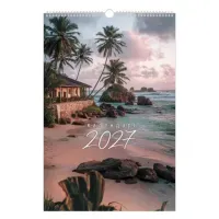 Календарь на гребне с ригелем 2027 г., 30х45 см, BRAUBERG, "Морские пейзажи", 118394