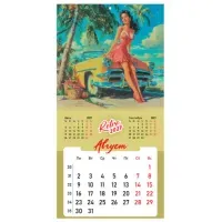 Календарь настенный перекидной 2027 г., BRAUBERG, 12 листов, 28,5х57 см, "Pin up", 118421