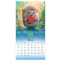 Календарь настенный перекидной 2027 г., BRAUBERG, 12 листов, 21,4х42,8 см, МИНИ, "Magic animals", 118431